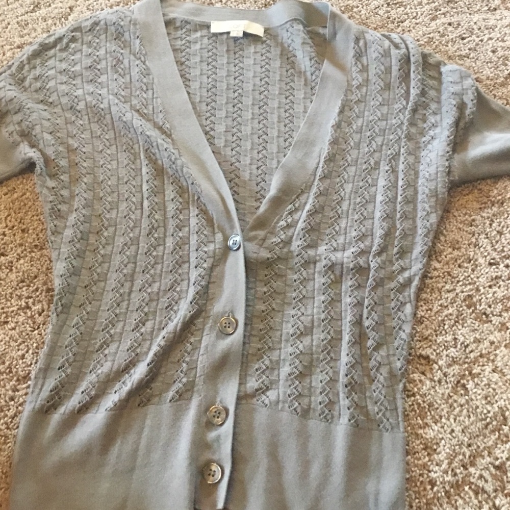 Short sleeve cardigan sweater